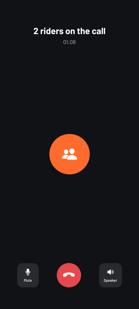 Group voice call with two riders