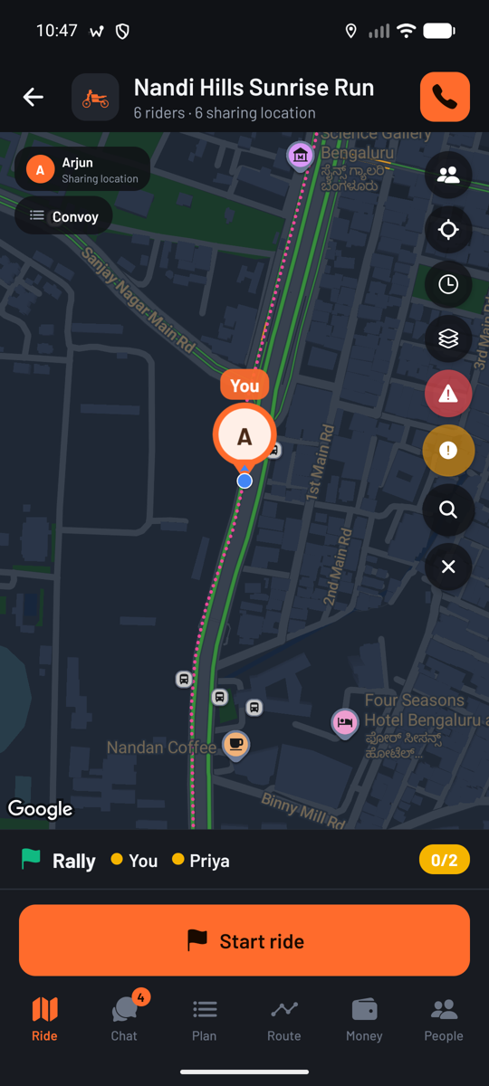 Fuel, food, parking and emergency finder on the map